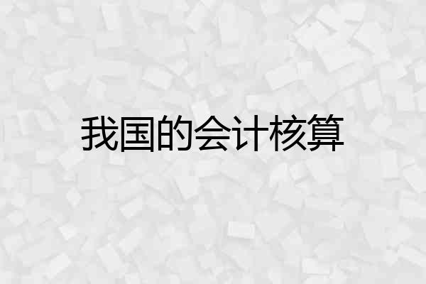 我国的会计核算