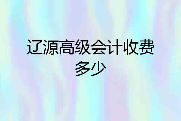 辽源高级会计收费多少