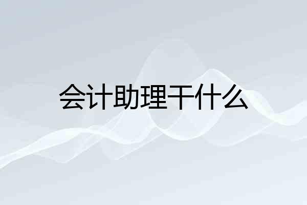 会计助理干什么
