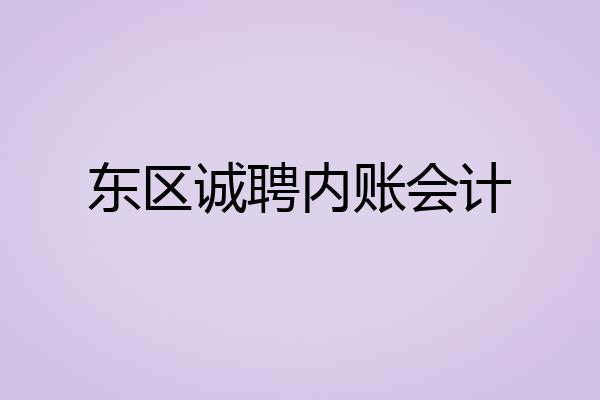 东区诚聘内账会计