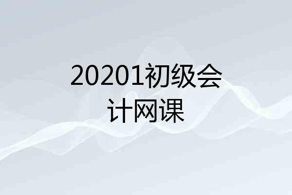 20201初级会计网课