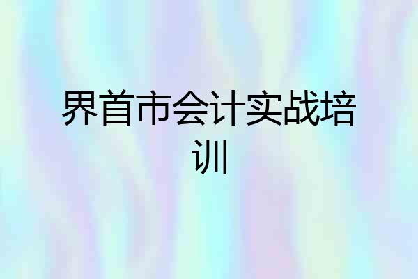 界首市会计实战培训