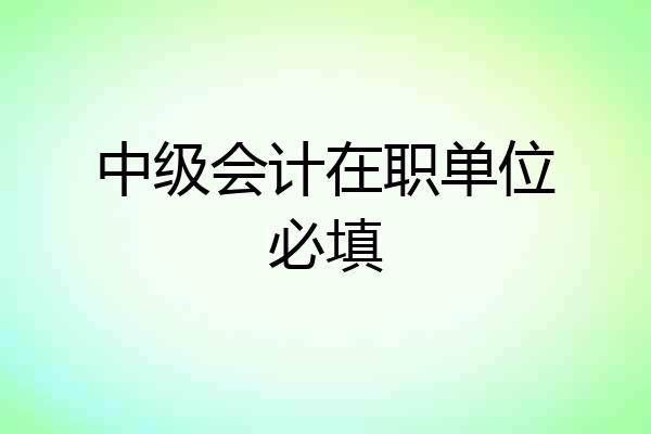 中级会计在职单位必填