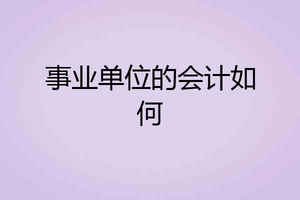 事业单位的会计如何