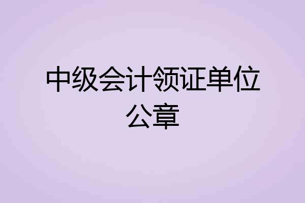 中级会计领证单位公章