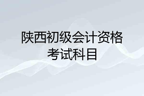 陕西初级会计资格考试科目
