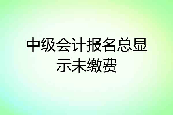 中级会计报名总显示未缴费