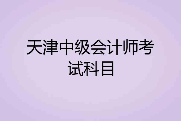 天津中级会计师考试科目