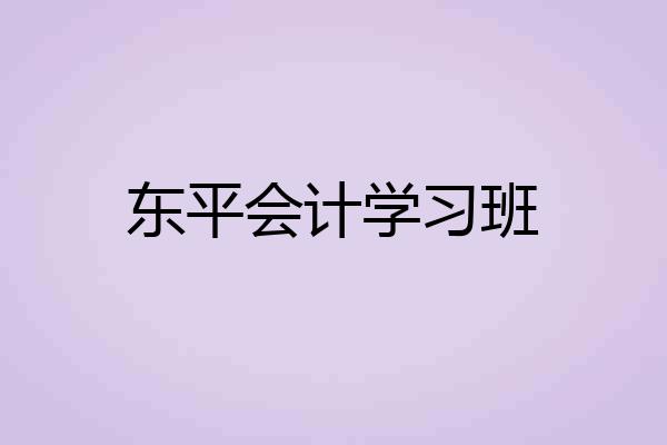东平会计学习班