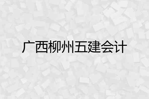 广西柳州五建会计