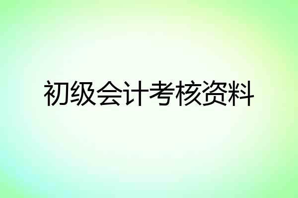 初级会计考核资料