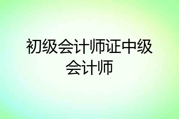 初级会计师证中级会计师