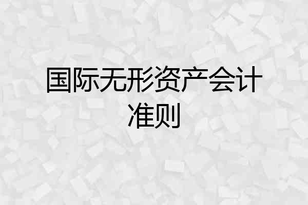国际无形资产会计准则