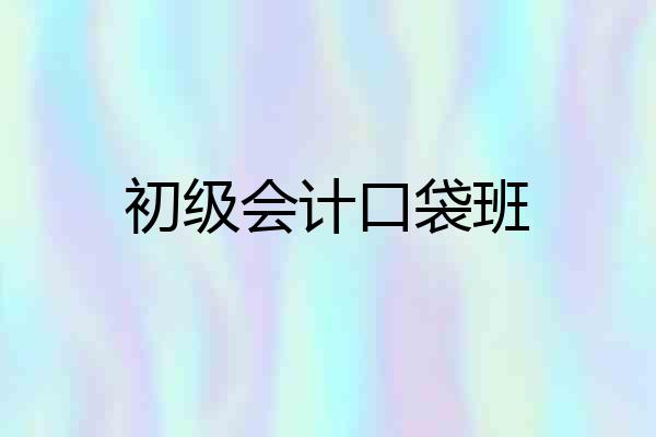 初级会计口袋班