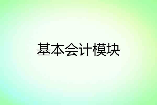 基本会计模块