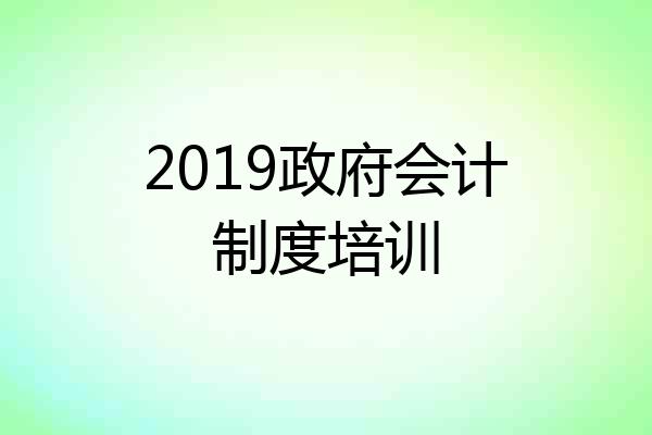 2019政府会计制度培训