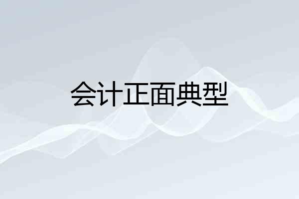 会计正面典型