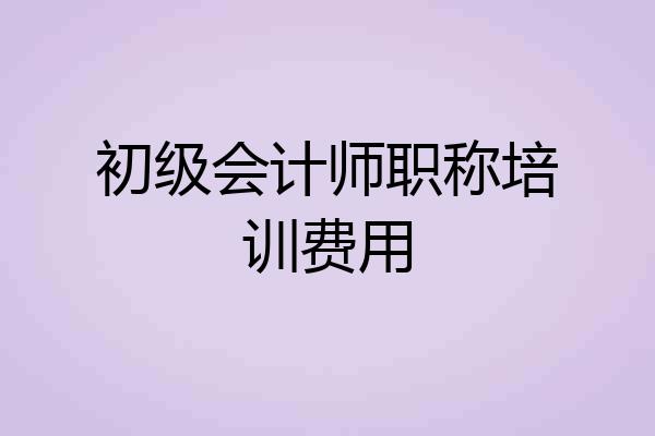 初级会计师职称培训费用