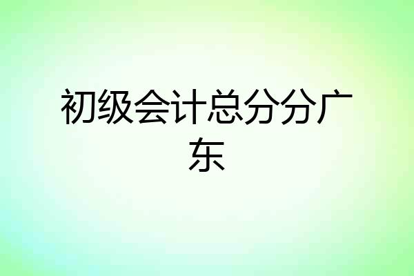 初级会计总分分广东