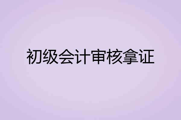 初级会计审核拿证