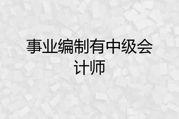 事业编制有中级会计师