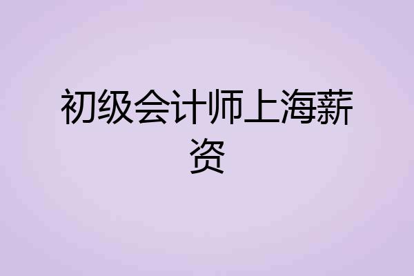 初级会计师上海薪资