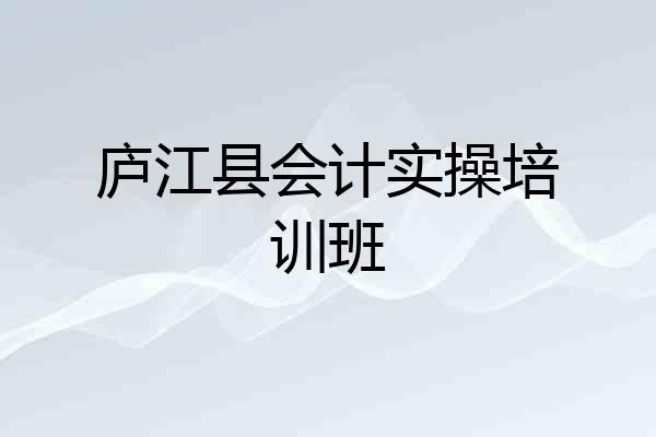 庐江县会计实操培训班