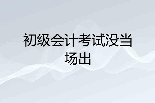 初级会计考试没当场出