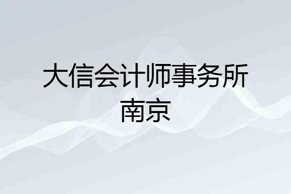 大信会计师事务所南京