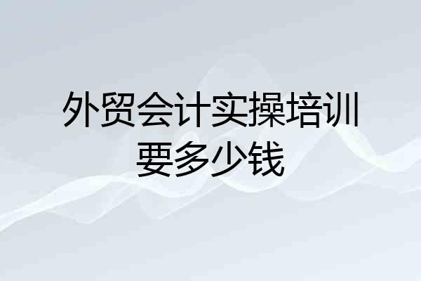 外贸会计实操培训要多少钱