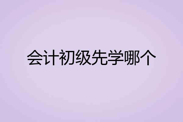 会计初级先学哪个