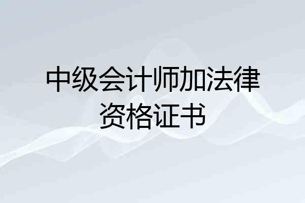 中级会计师加法律资格证书