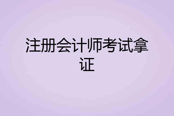 注册会计师考试拿证