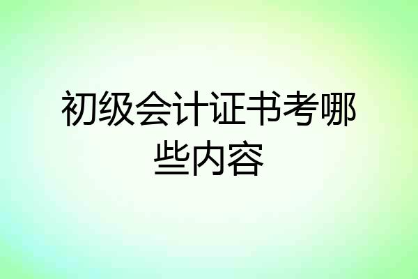 初级会计证书考哪些内容