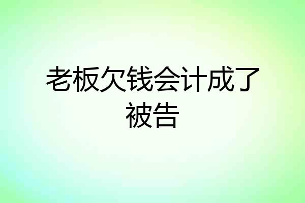 老板欠钱会计成了被告