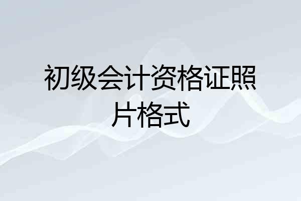 初级会计资格证照片格式