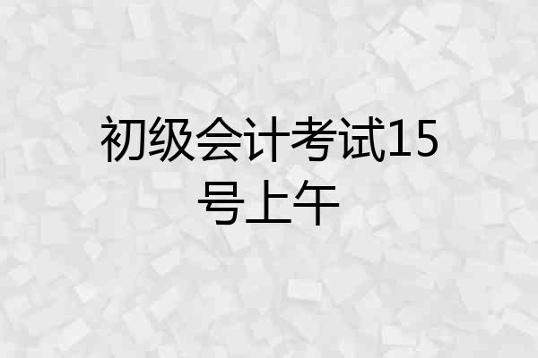 初级会计考试15号上午