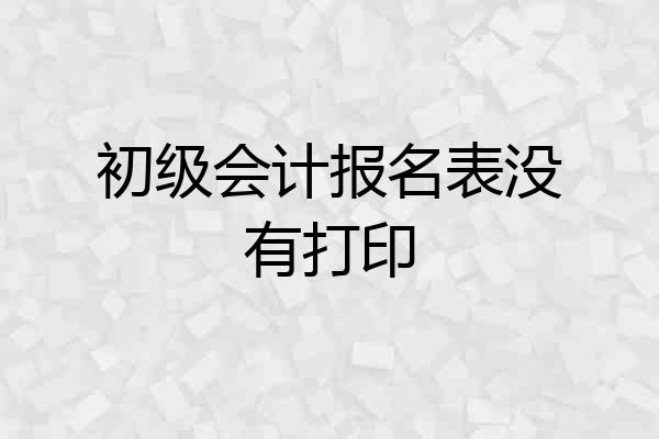 初级会计报名表没有打印