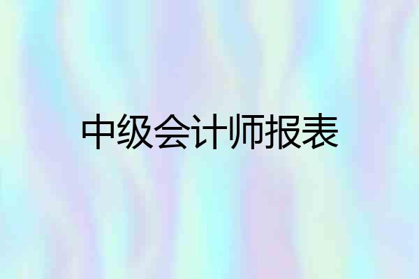 中级会计师报表