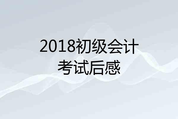 2018初级会计考试后感