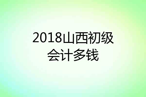2018山西初级会计多钱