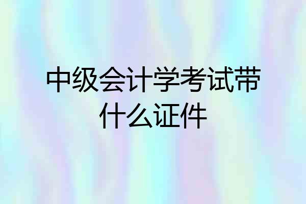 中级会计学考试带什么证件