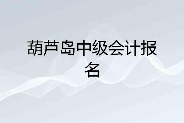 葫芦岛中级会计报名