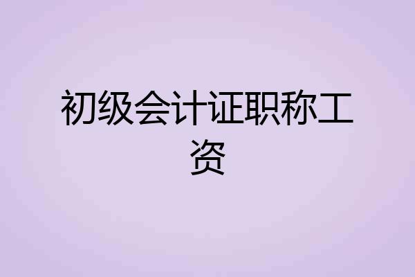 初级会计证职称工资