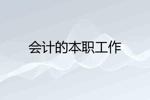 会计的本职工作