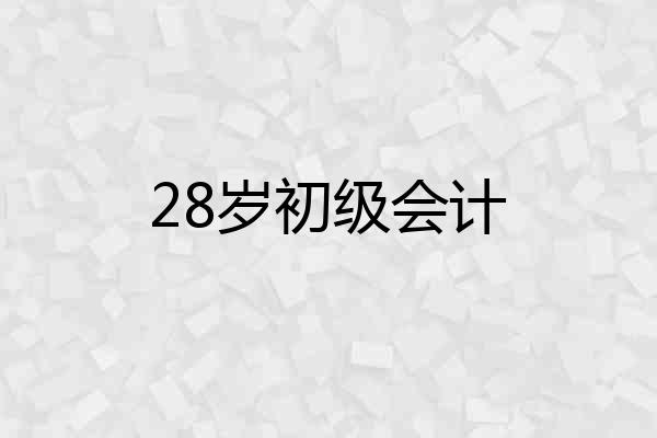 28岁初级会计