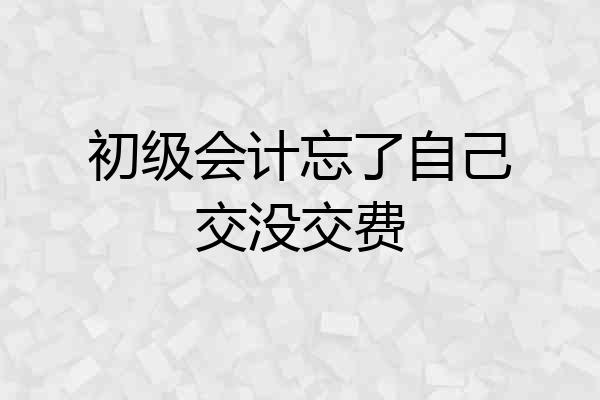 初级会计忘了自己交没交费