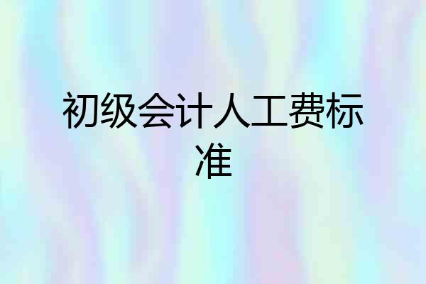 初级会计人工费标准