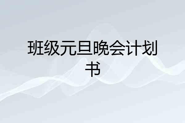 班级元旦晚会计划书