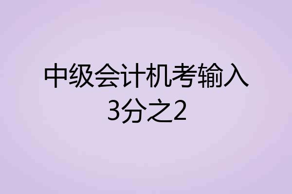 中级会计机考输入3分之2